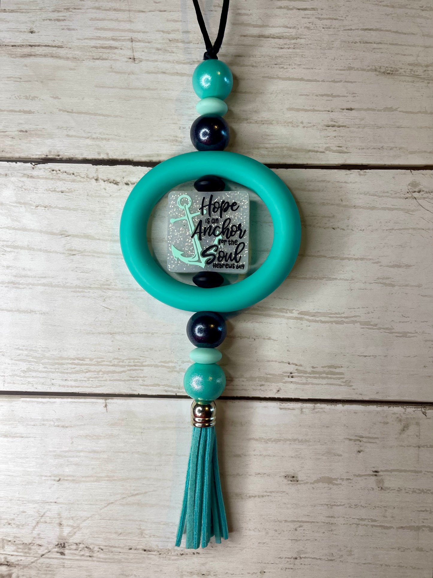 Hope is an anchor for the soul car charm