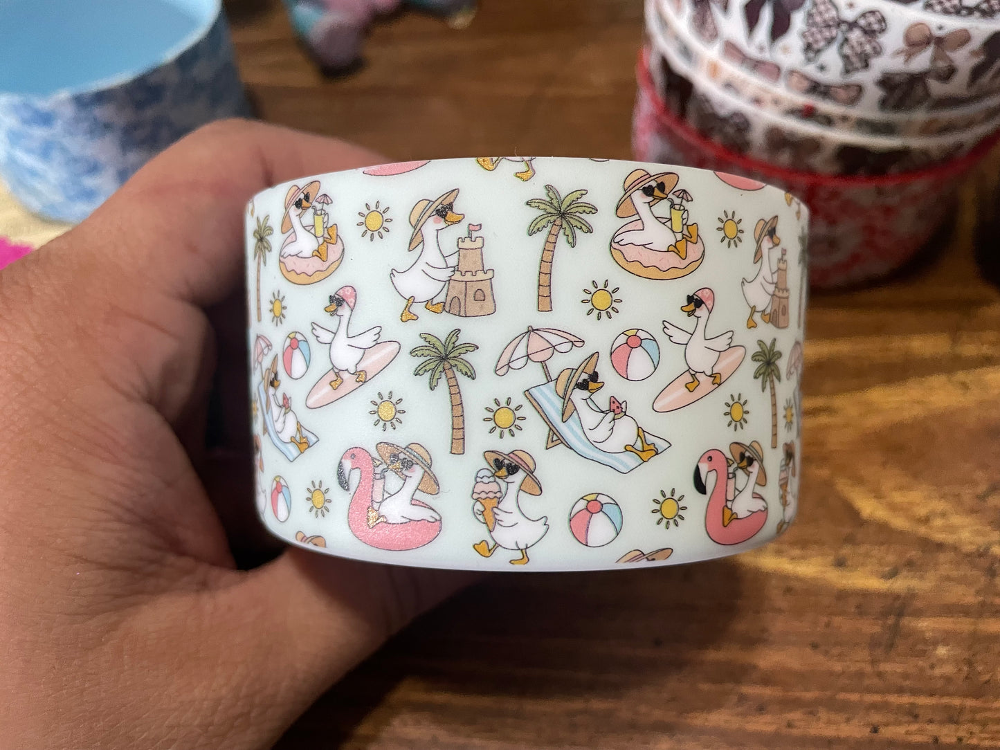 Silly beach bum goose tumbler boot