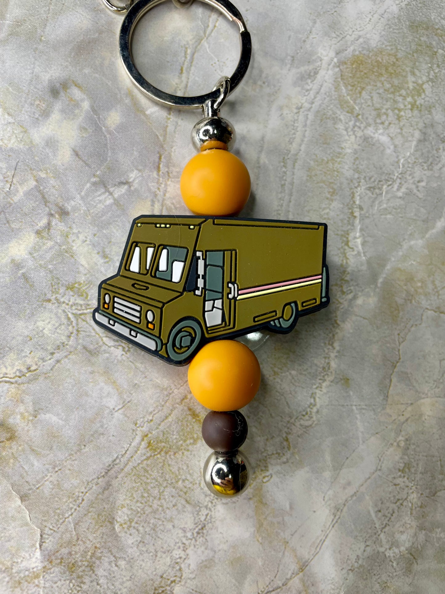 Brown delivery truck
