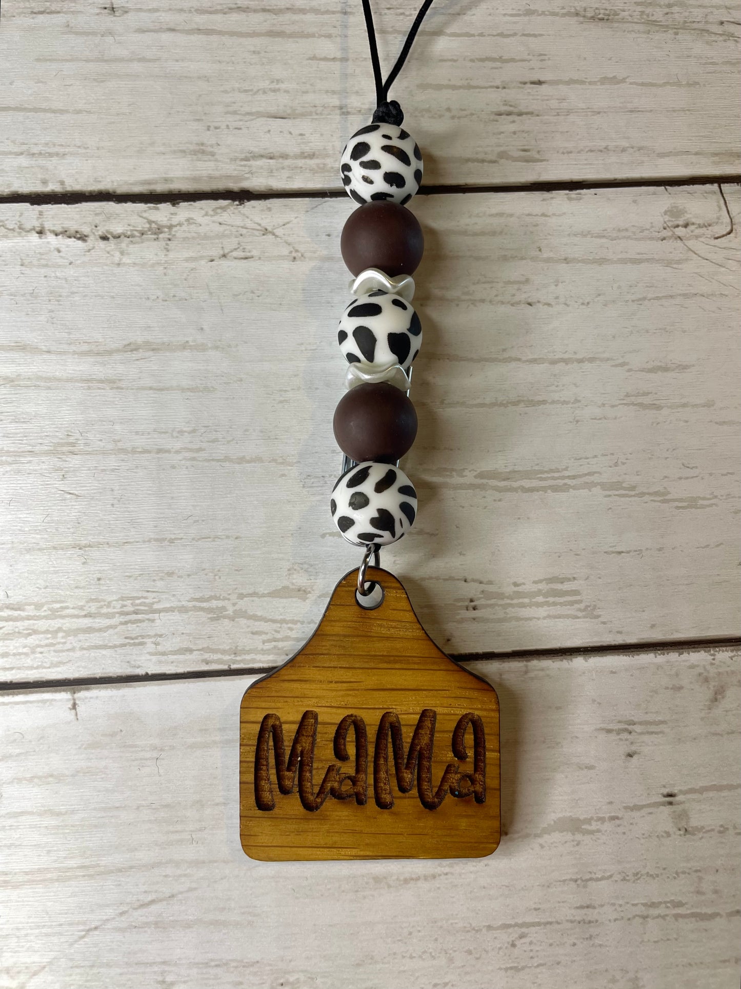 Mama cow tag car charm