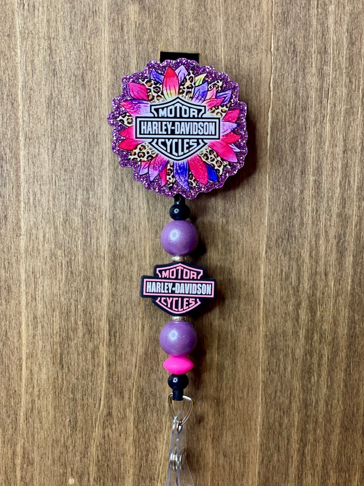 Pink and purple Harley