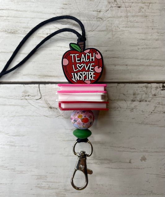 Teach love inspire apple lanyard