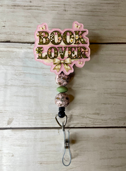 Book lover badge reel