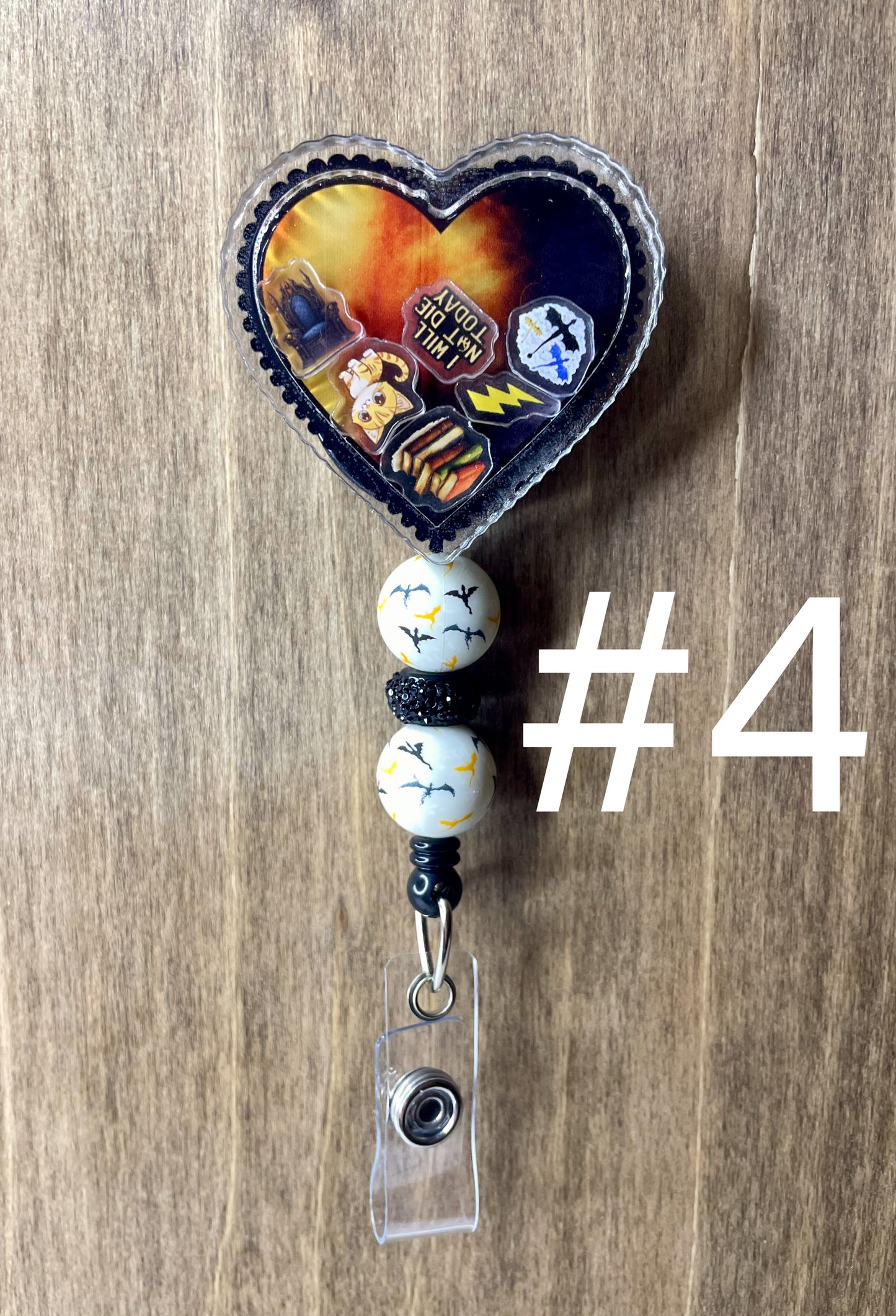 Fourth wing shaker badge reel