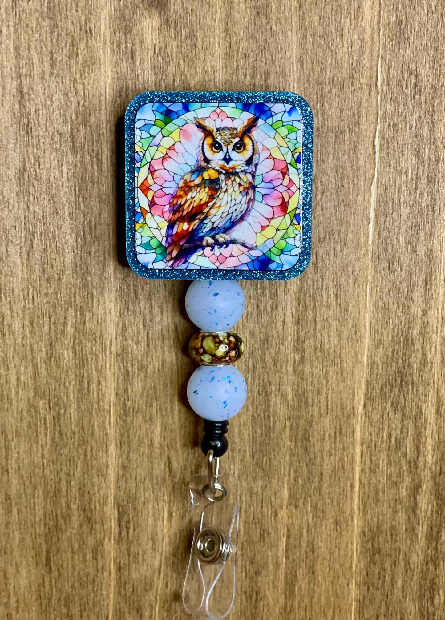 Owl stained glass