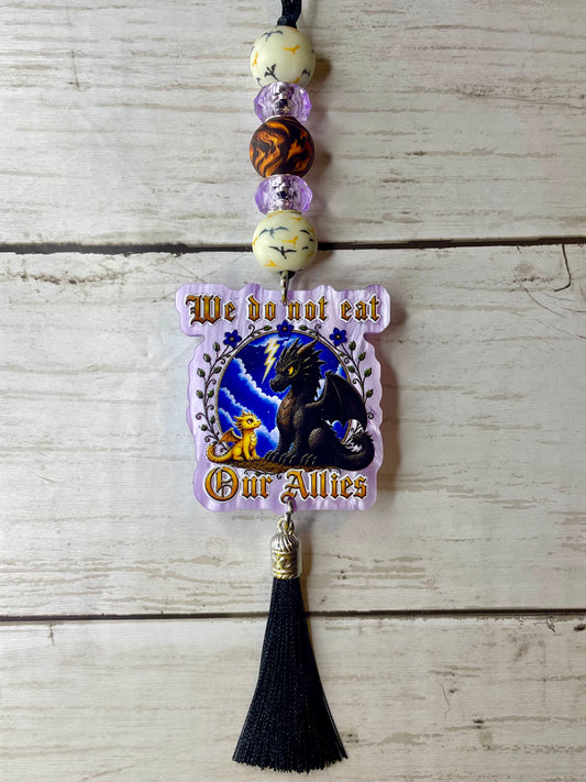 We do not eat our allies car charm