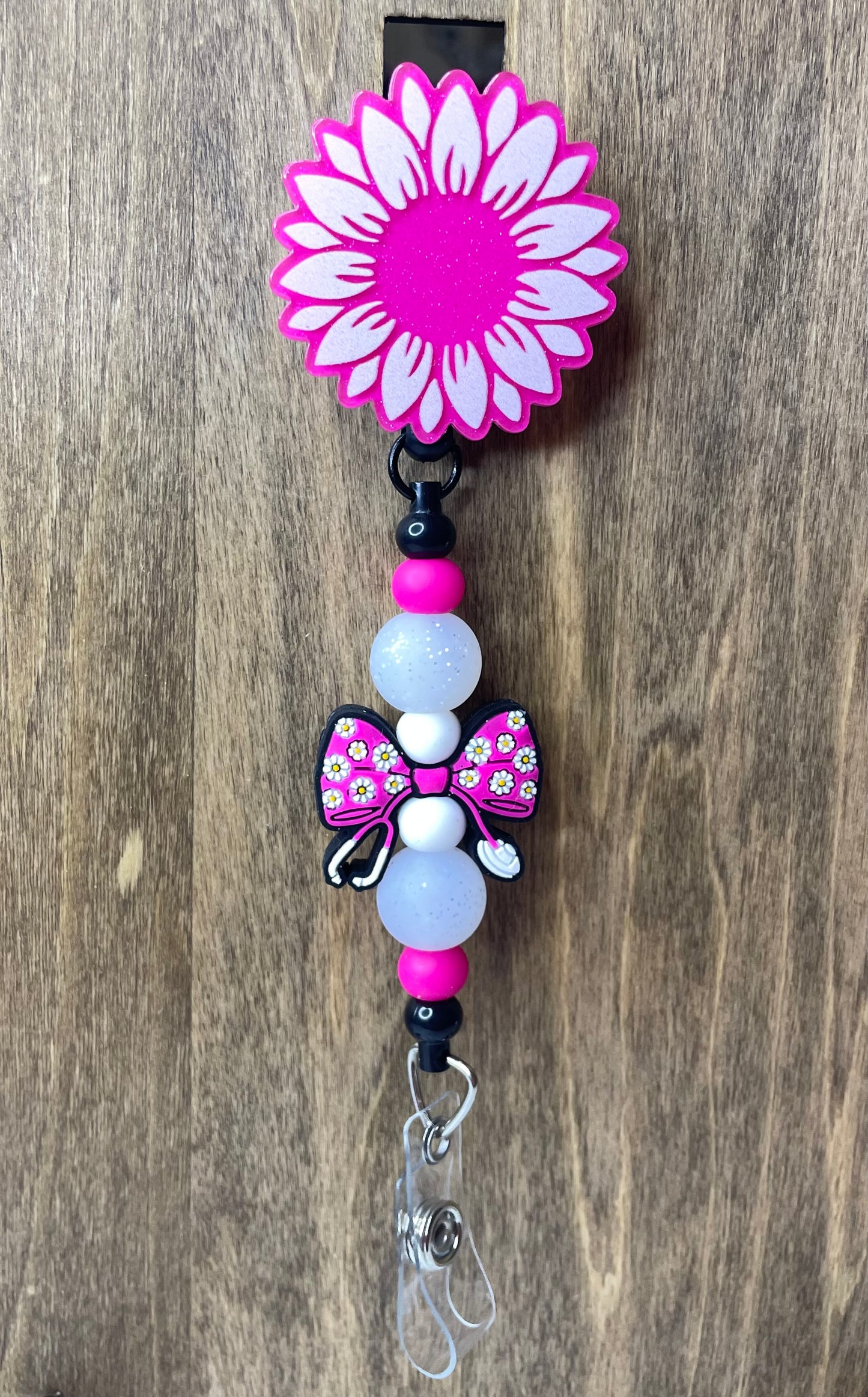 Pink flower stethoscope