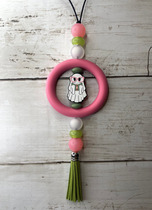 Bookish ghost car charm