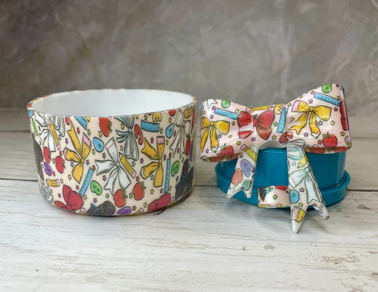 School tumbler boot and straw topper