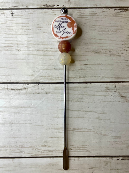 Coffee and Jesus stir stick