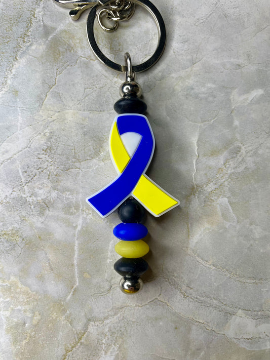 Blue and yellow ribbon