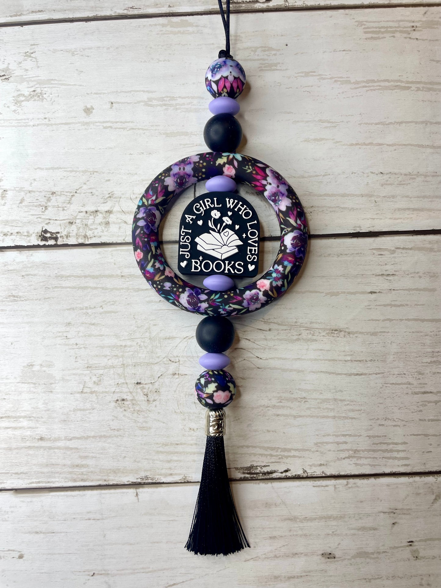 Just a girl who loves books car charm