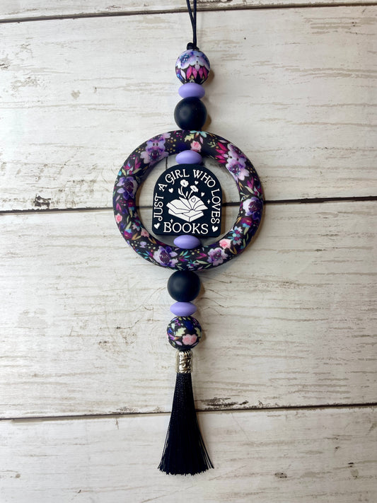 Just a girl who loves books car charm