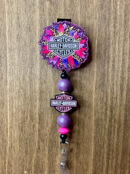 Pink and purple Harley