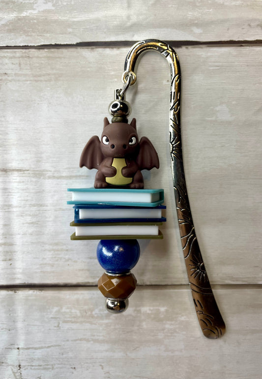 Brown book dragon bookmark