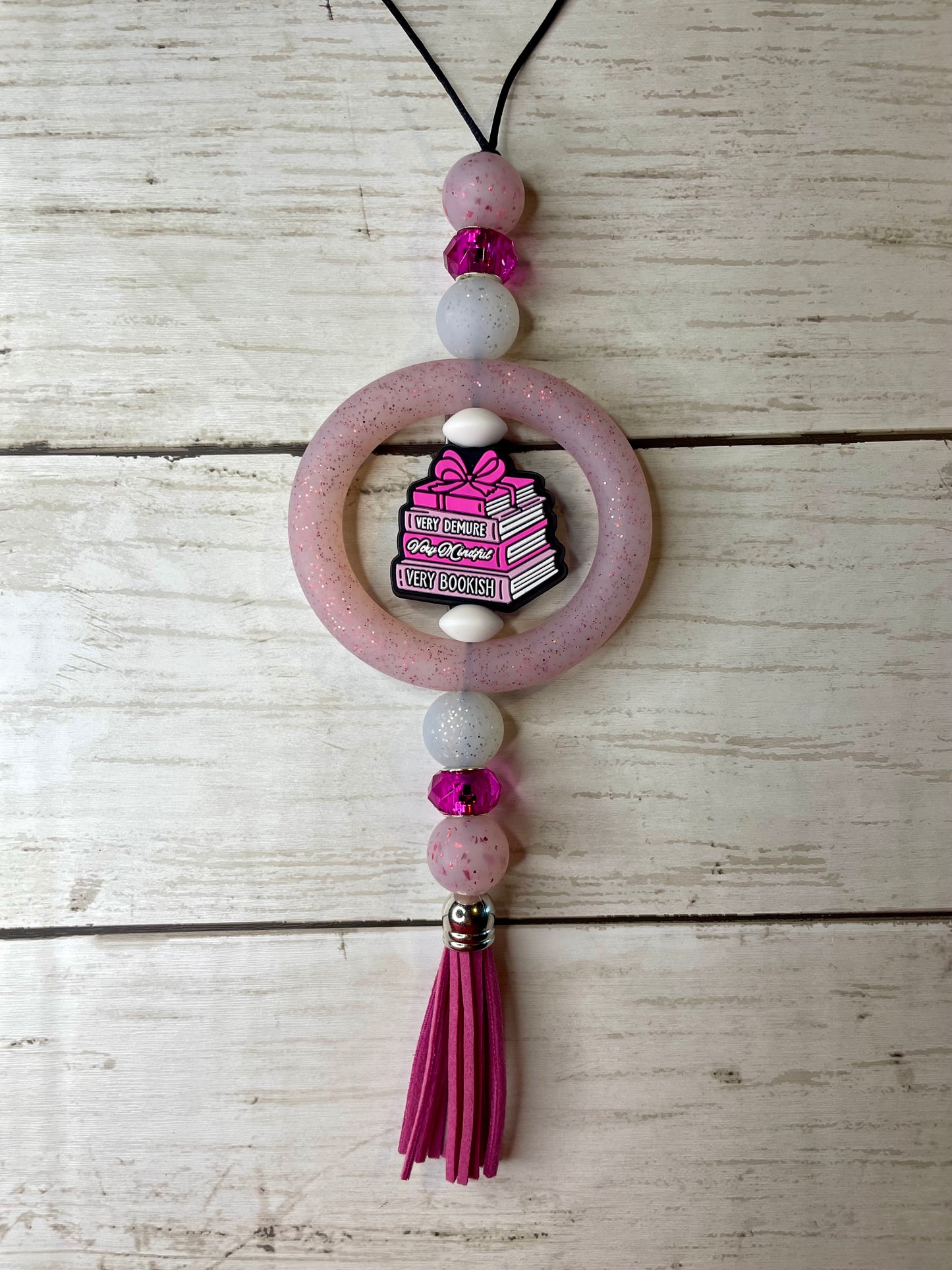 Very bookish car charm