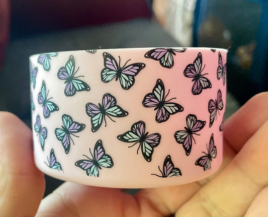 Purple blue butterfly tumbler boot