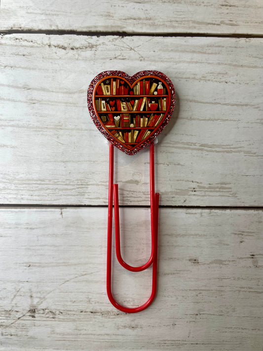 Red heart bookshelf